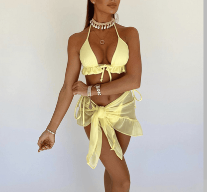 Pleated Bikini 3 Piece set