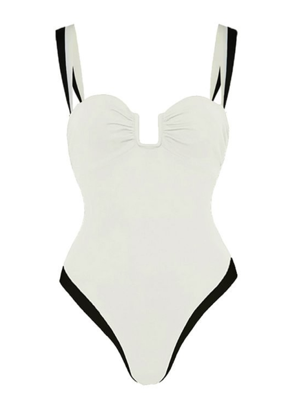 contrast one-piece swimsuit